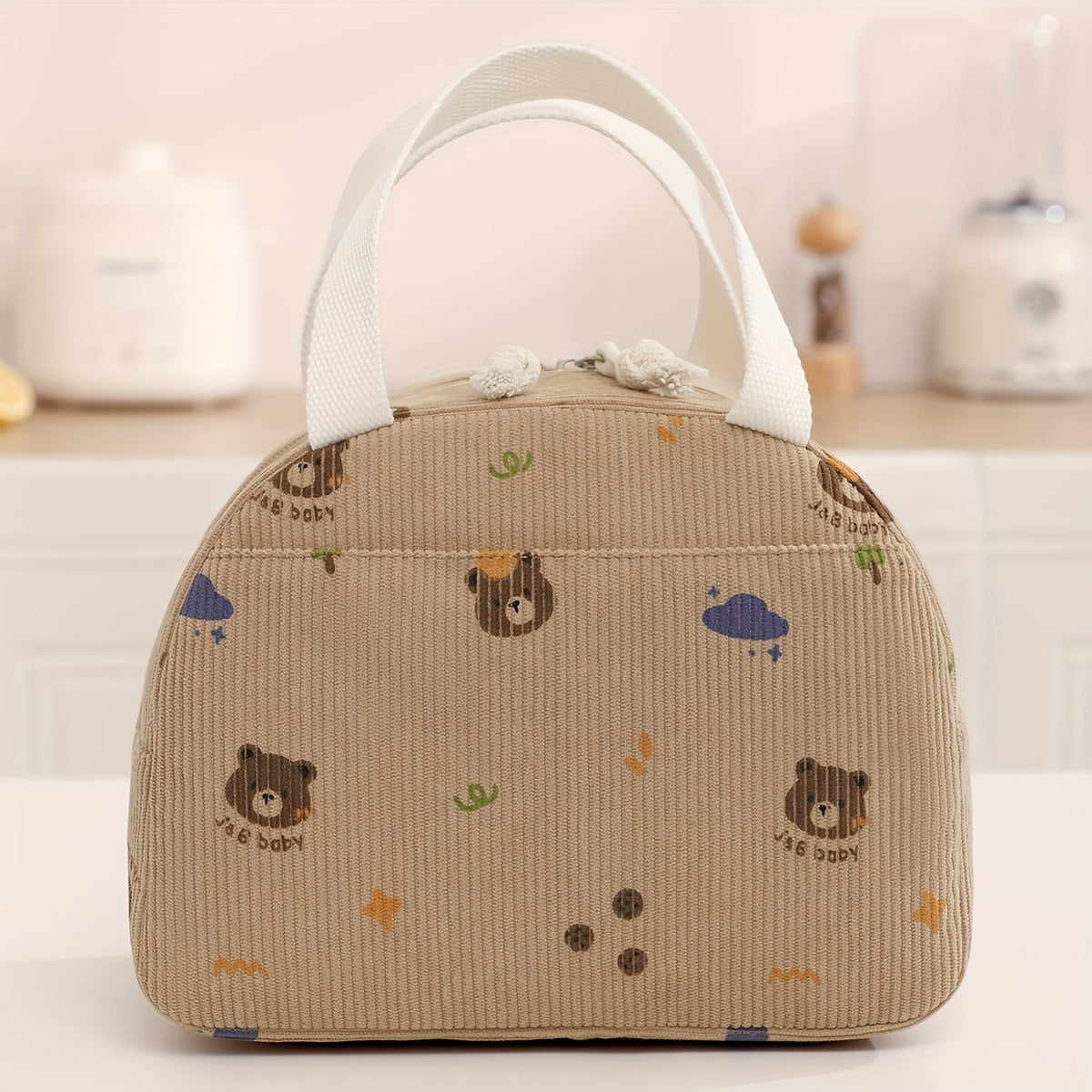 Corduroy Insulated Large Capacity Soft Reusable Polyester Cloth