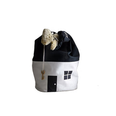 Nordic Style House Shaped Storage Bag Durable Polyester Fabric with Hanging Loop
