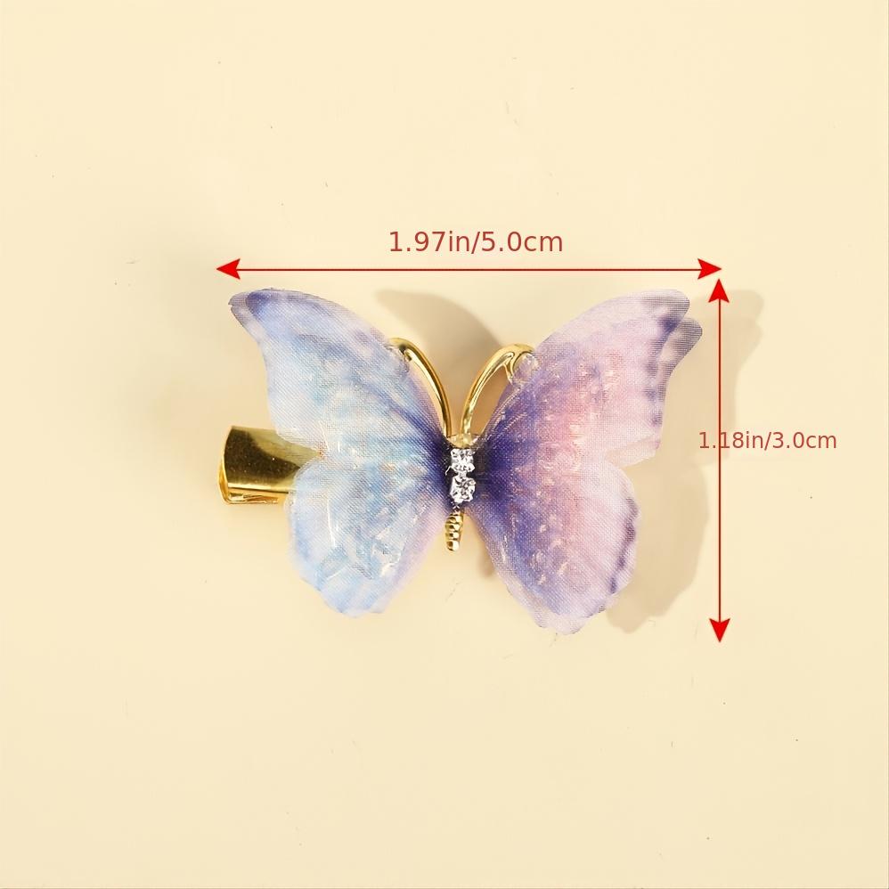 6 Pcs Pink & Golden Butterfly Hair Clips