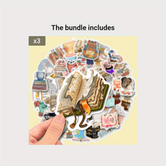 50pcs Unique Book Reading Stickers for Laptops Cars Water Bottles