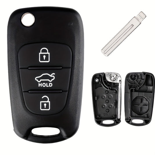 Hyundai Kia Key Fob Case 3 Buttons Flip Folding