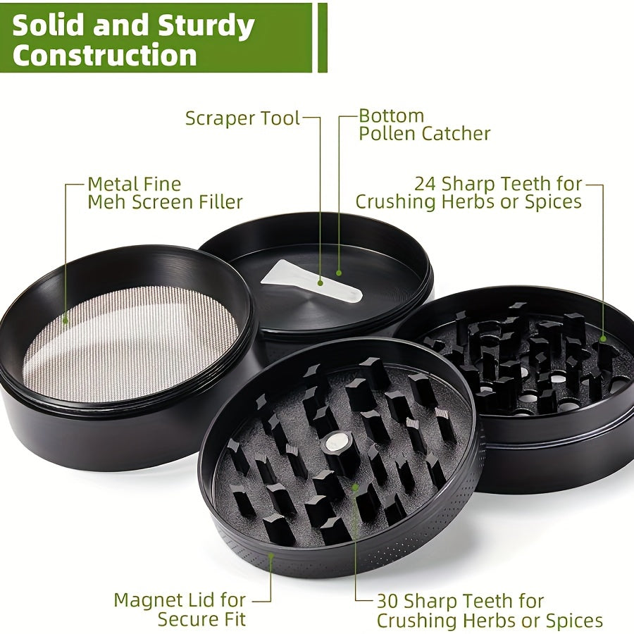 4 Layer 50MM Metal Grinder Spice Crusher Kitchen Supplies