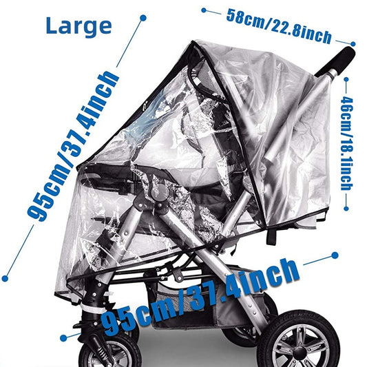 Universal Stroller Rain Cover, Waterproof Windproof Baby Travel Cover