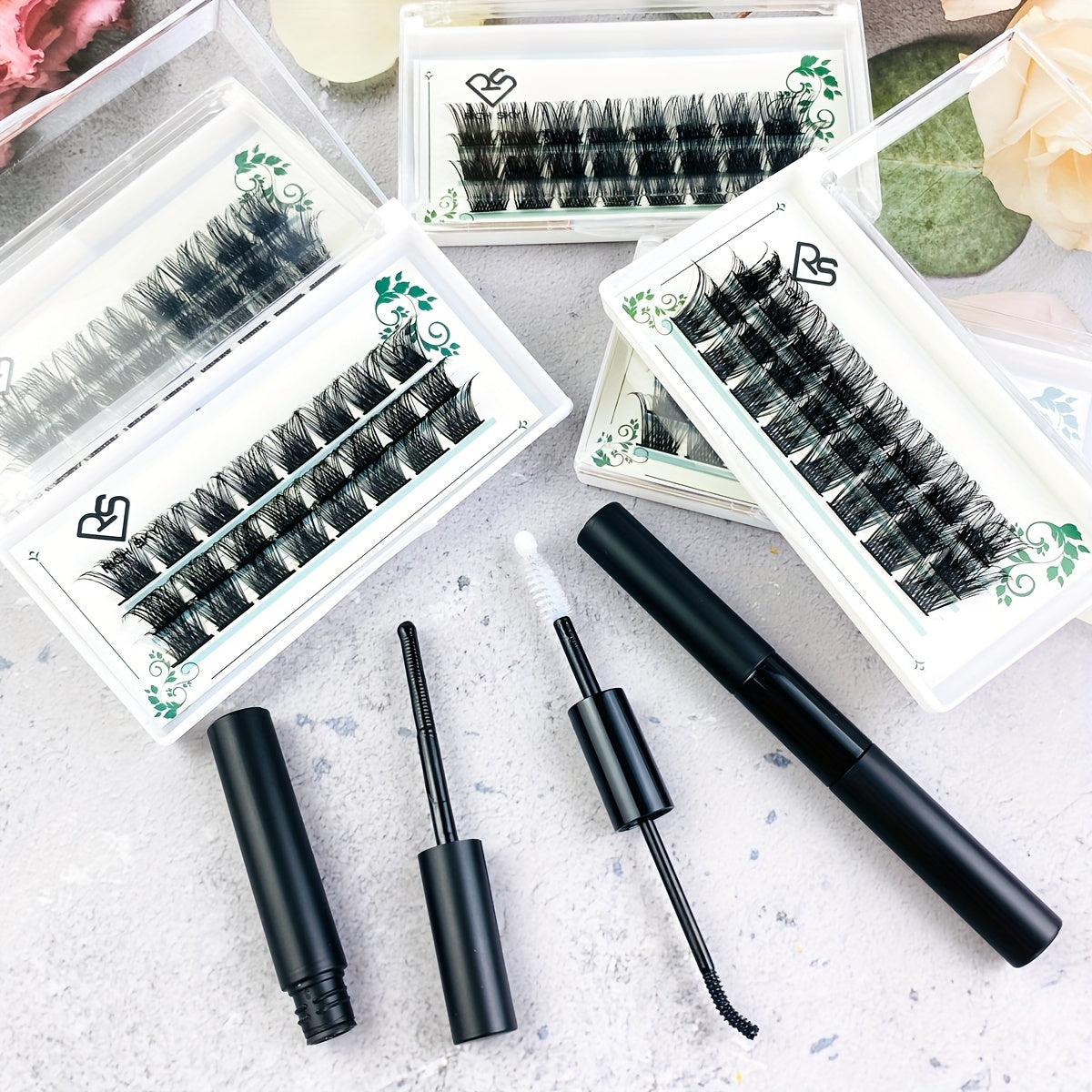 Waterproof False Eyelashes Set with Tweezers 14 16 18mm D Curling