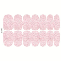 Glitter Nail Polish Stickers Full Wrap Nail Strips Self Adhesive Gel Art Decals