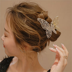 Liquid Metal Butterfly Hairpin Clip Head Claws Hair Style Accessories