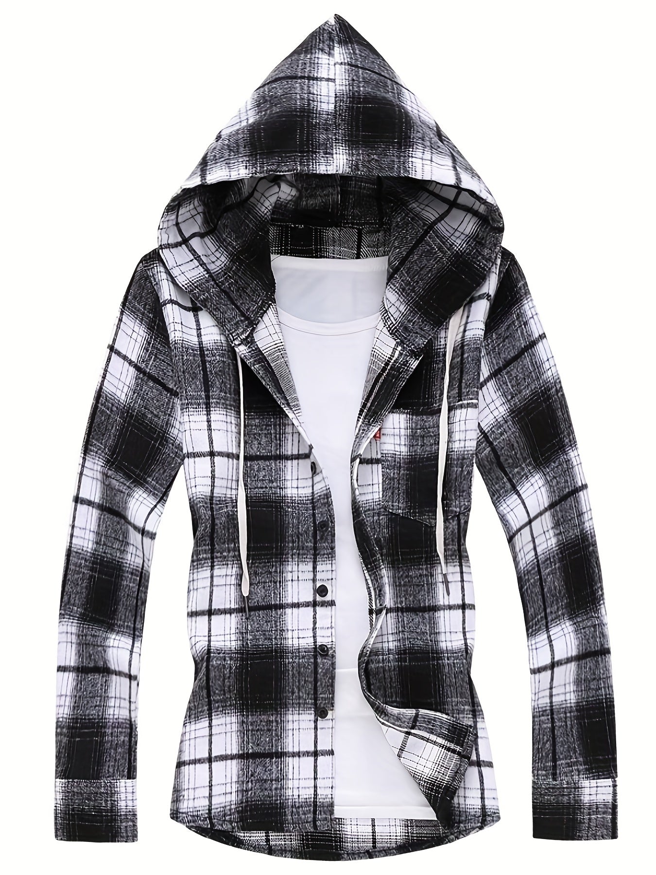 Plaid Shirts Hooded Jacket for Men