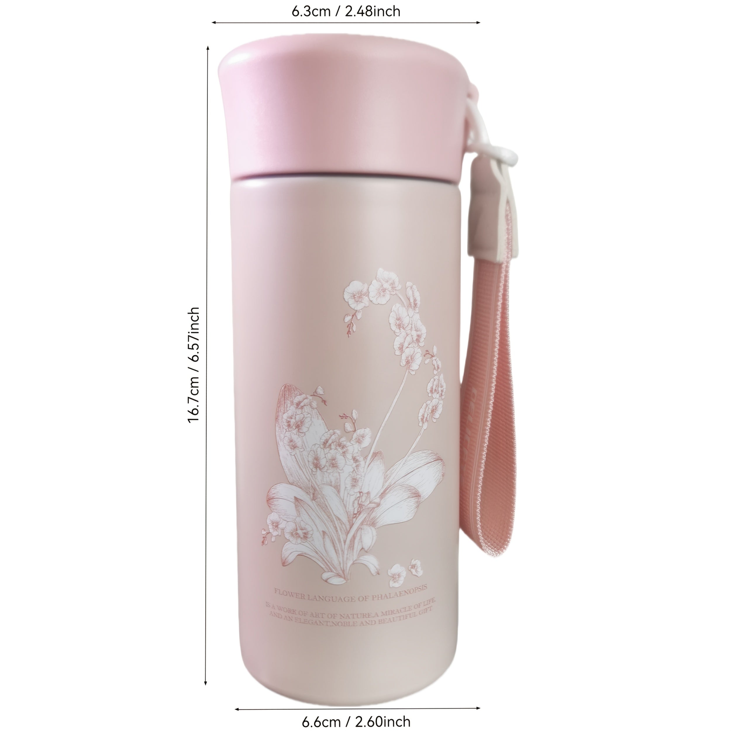 Floral Stainless Steel Insulated Tumbler 350ml Pink