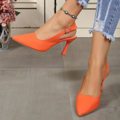 Women's Slingback High Heels Pointed Toe Stilettos
