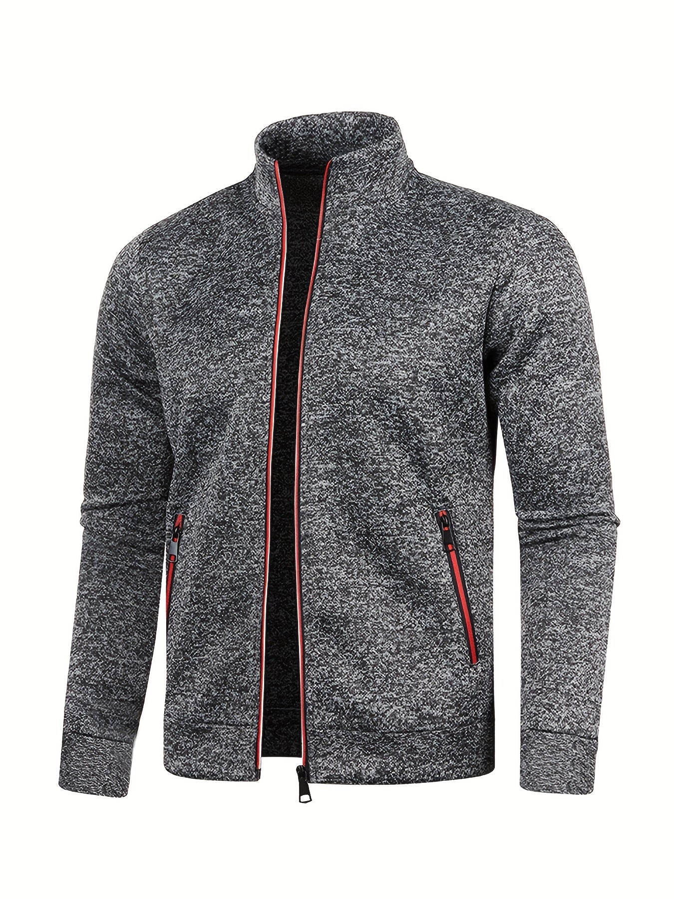 Men's Warm Fleece Jacket with Stand Collar