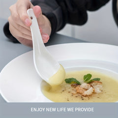 12pcs Ceramic Soup Spoon Modern Dessert Tableware Restaurant Home
