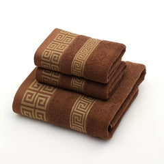 3pc Cotton Towel Set - 1 Bath Towel, 2 Hand Towels