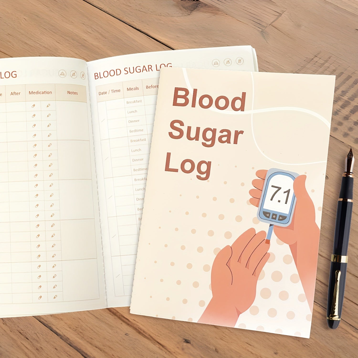 Blood Sugar Logbook Glucose Tracker A5 Size