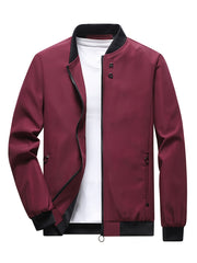 Men's Slim Varsity Zipper Jacket for Spring/Autumn