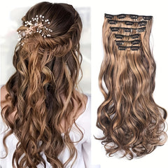 6pcs 60-96cm Body Wave Hair Extensions | Synthetic Fiber | 16 Clips