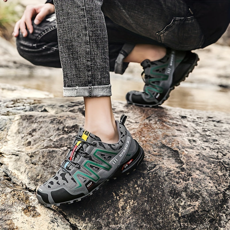 Men's Camo Hiking Sneakers Wear Resistant Non Slip Outdoor Shoes