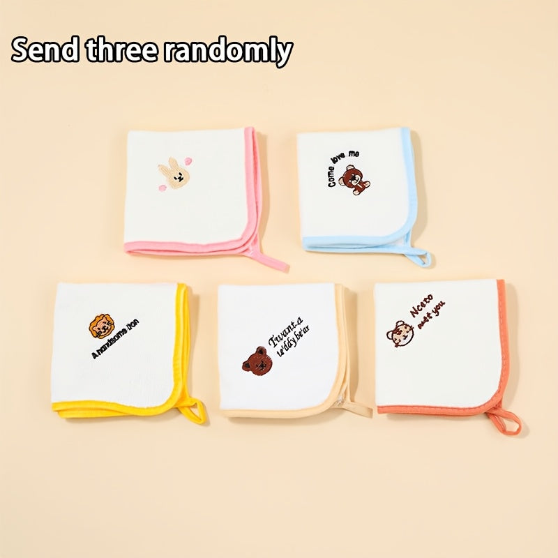 6pcs Cartoon Kids Towel Soft Comfortable Square Towel for Cleaning Stains