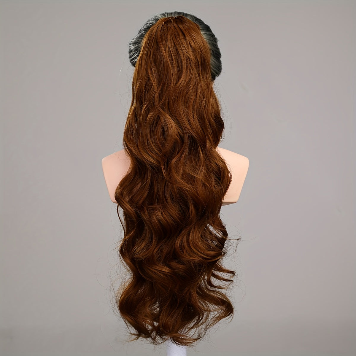 Long Wavy Ponytail Extensions Synthetic Clip In Hair Natural Look