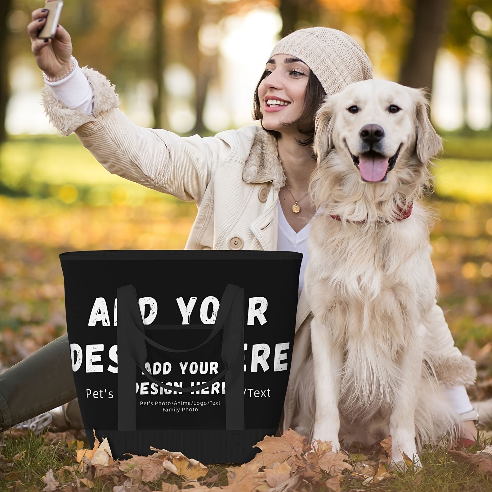 Large Capacity Insulated Lunch Bag, Zipper Polyester Square Lunch Tote