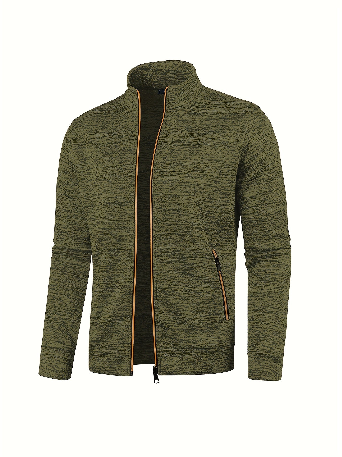 Men's Warm Fleece Jacket with Stand Collar