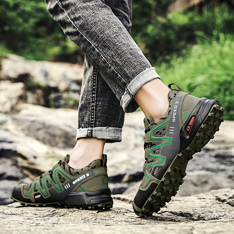 Men's Camo Hiking Sneakers Wear Resistant Non Slip Outdoor Shoes