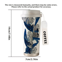 Leaf Leopard 530ml Insulated Steel Tumbler Straw Hot Cold Office Outdoors