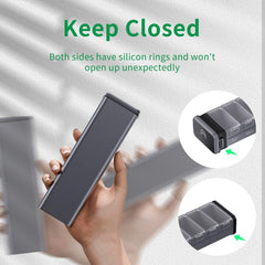 Kursoaya Steel Grey Metal Pill Organizer Large Capacity Travel Daily Pills