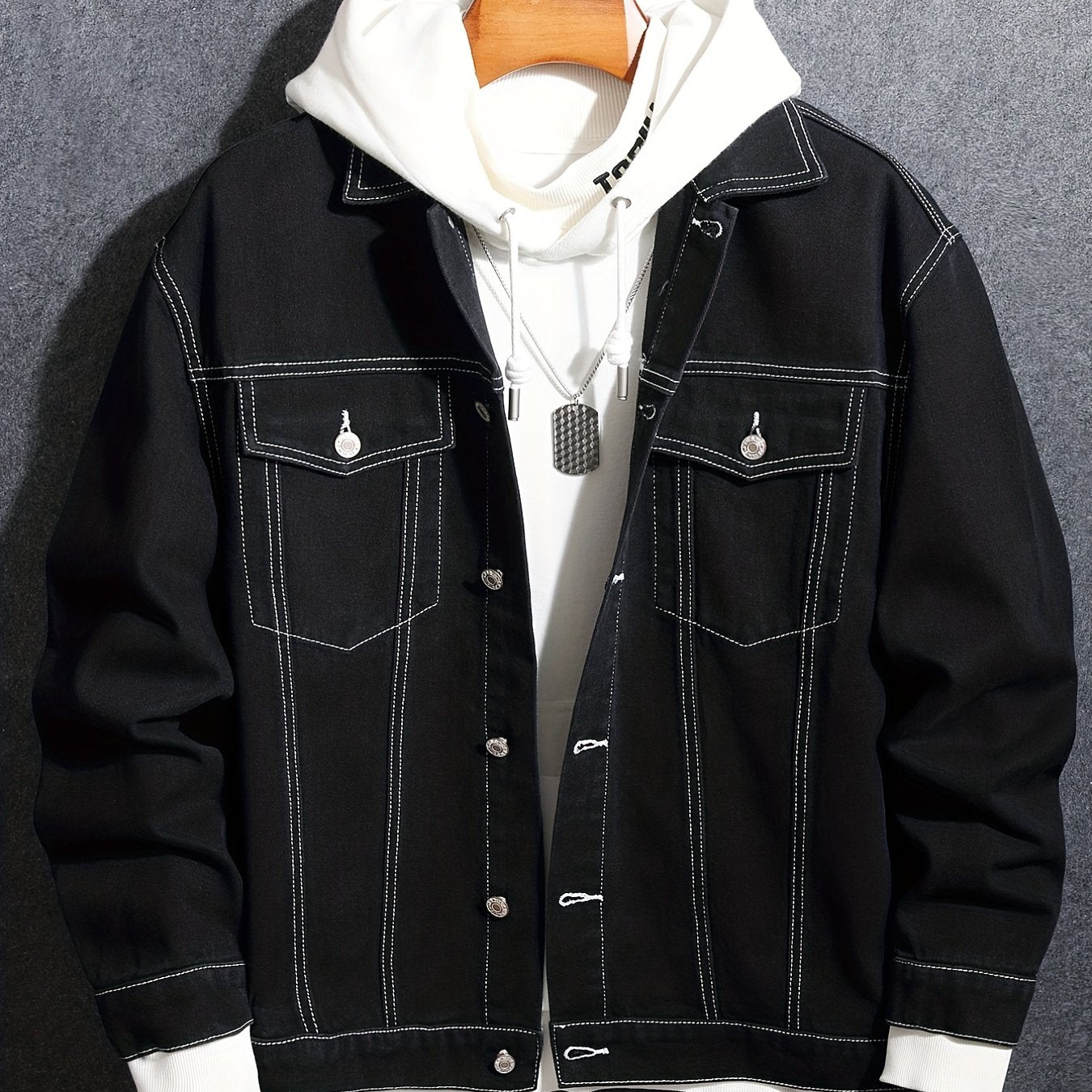 Men's Denim Street Style Jacket Coat for Spring Fall
