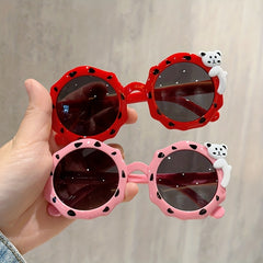 2pcs Kids Spotted Polygon Sunglasses, Cartoon Gift