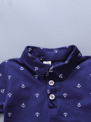 Baby Boys Anchor Print Short Sleeve Polo Shirt & Shorts Set