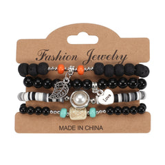 Colorful Beaded Bracelet Set Boho Style Hand Jewelry for Women