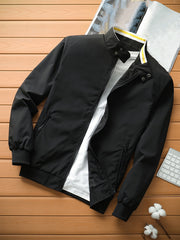 Men's Casual Thermal Zipper Hooded Jacket Long Sleeve Outwear