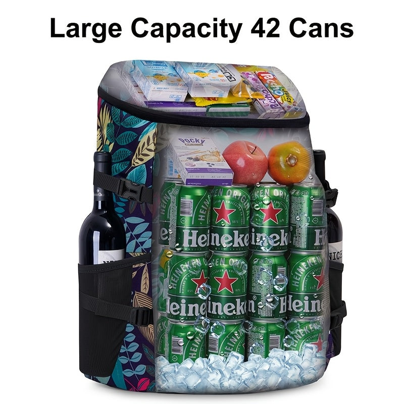 Floral Insulated Cooler Backpack Waterproof Daypack