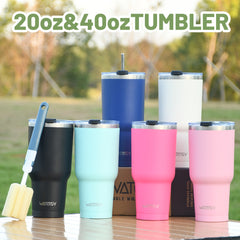 Watersy 20oz 40oz Stainless Steel Tumbler Insulated Travel Mug