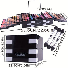 Professional Makeup Kit 142 Eyeshadow Blush Eyebrow Powder Sponge