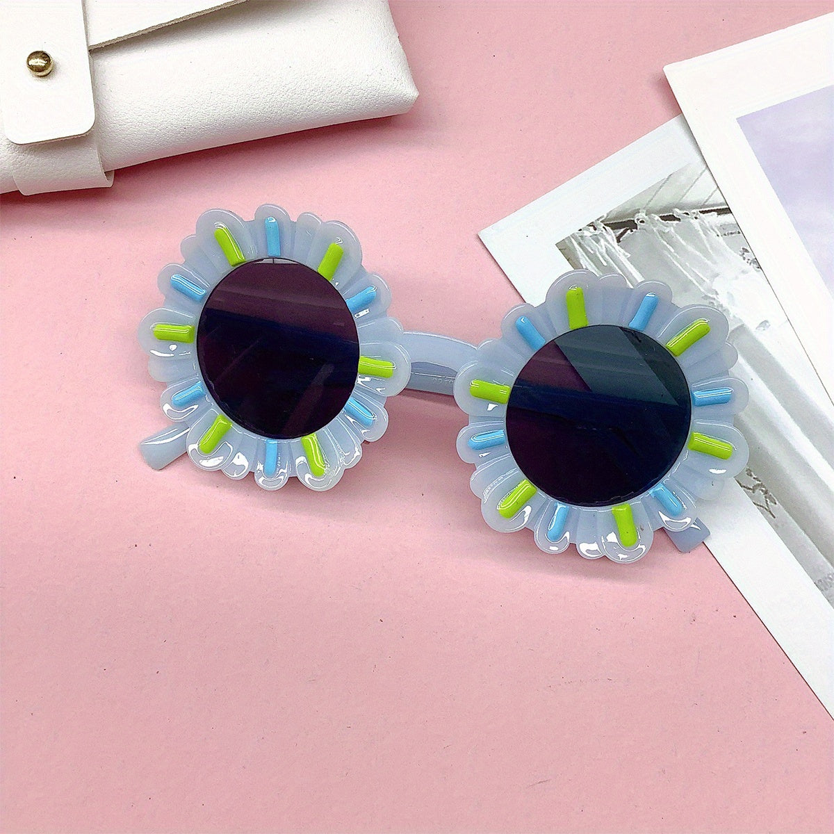 Vintage Flower Frame Sunglasses UV Protection Girls Accessories