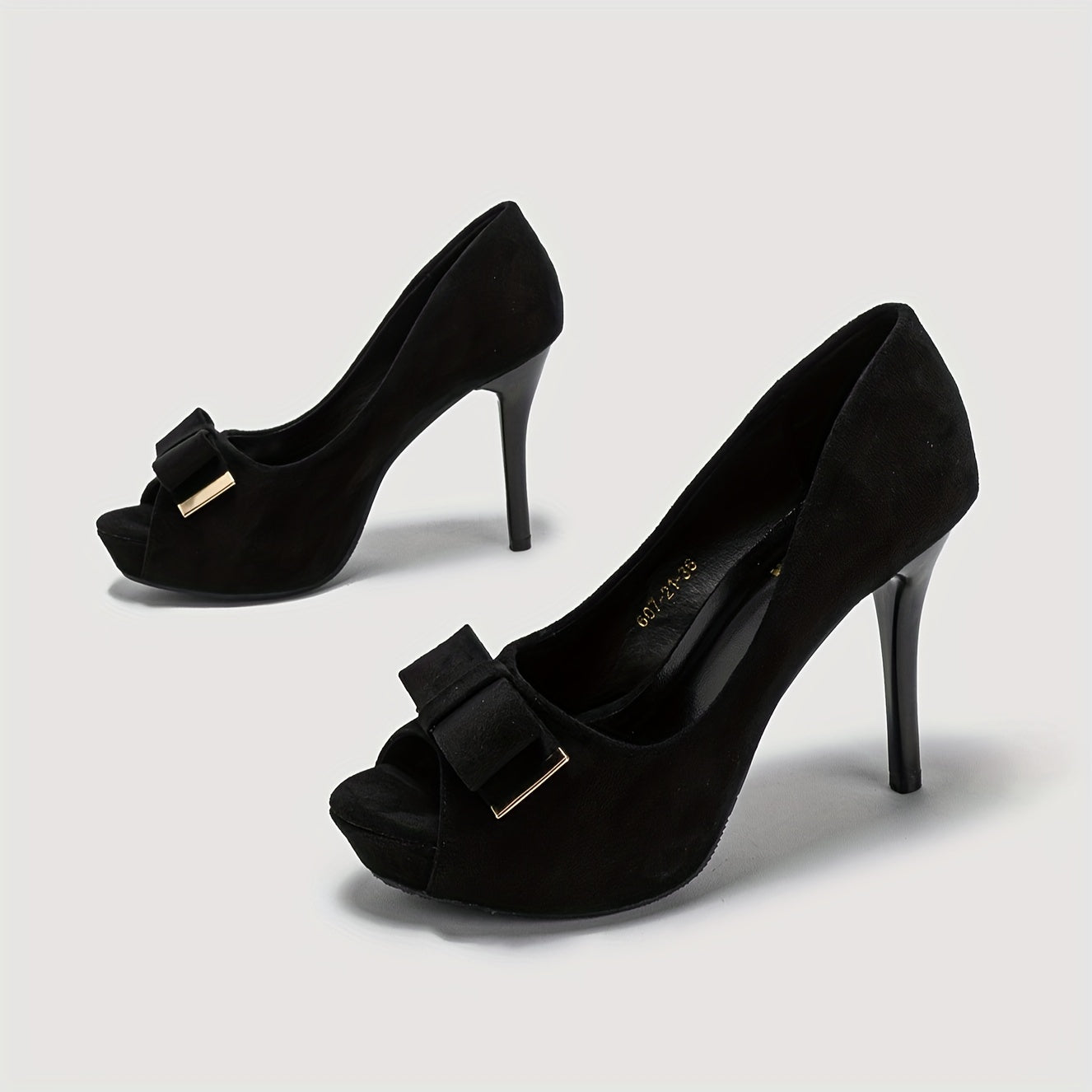 Women's Bowknot Stiletto Heels Peep Toe Pumps