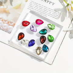 20pcs Glass Water Drop Drill Mobile Phone Sticker DIY Decoration Accessories