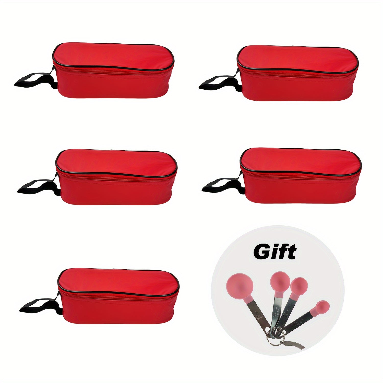 5 Mini Ice Packs for Insulated Food Bags with Spoon