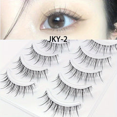 5 Pairs Natural False Eyelashes Lightweight Cosplay Wispy Lashes Extension
