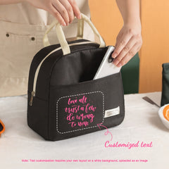 Custom Photo Logo Polyester Lunch Bag Waterproof Insulated Tote