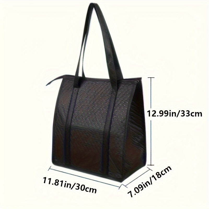 Foldable Insulated Tote Bag Aluminum Foil Lining Thermal Storage