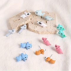 Animal Cartoon Stud Earrings Funny Bite Ear Piercing Jewelry