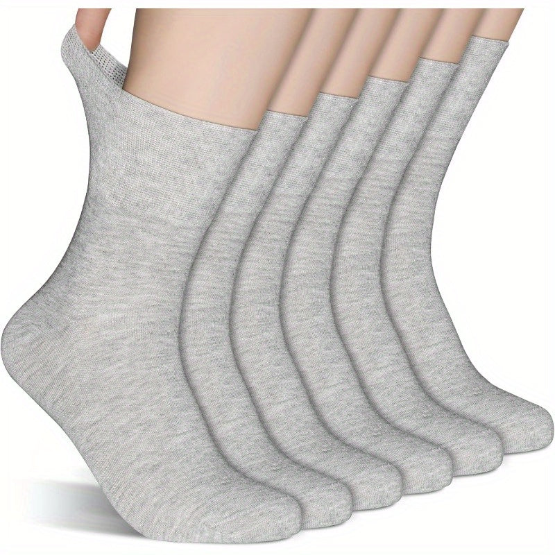 6 Pairs Diabetic Socks for Men & Women, Extra Roomy Toe Seams, Non Binding Top