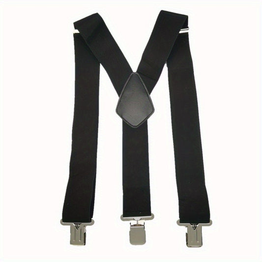 Men's Strong Clips On Suspenders Wide High Elastic Adjustable Braces