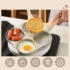4 Holes Frying Pan Non Stick Cast Iron Skillet Egg Fry Pan