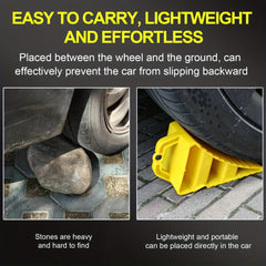 Wheel Chock With Handle Quick Grip Ribbed Chock Block