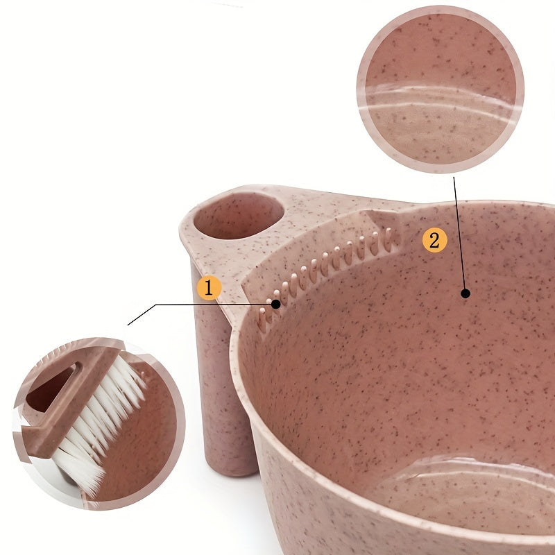 Eco Wheat Straw Hair Dye Kit w/ Bowl & Brush Set for Normal Hair