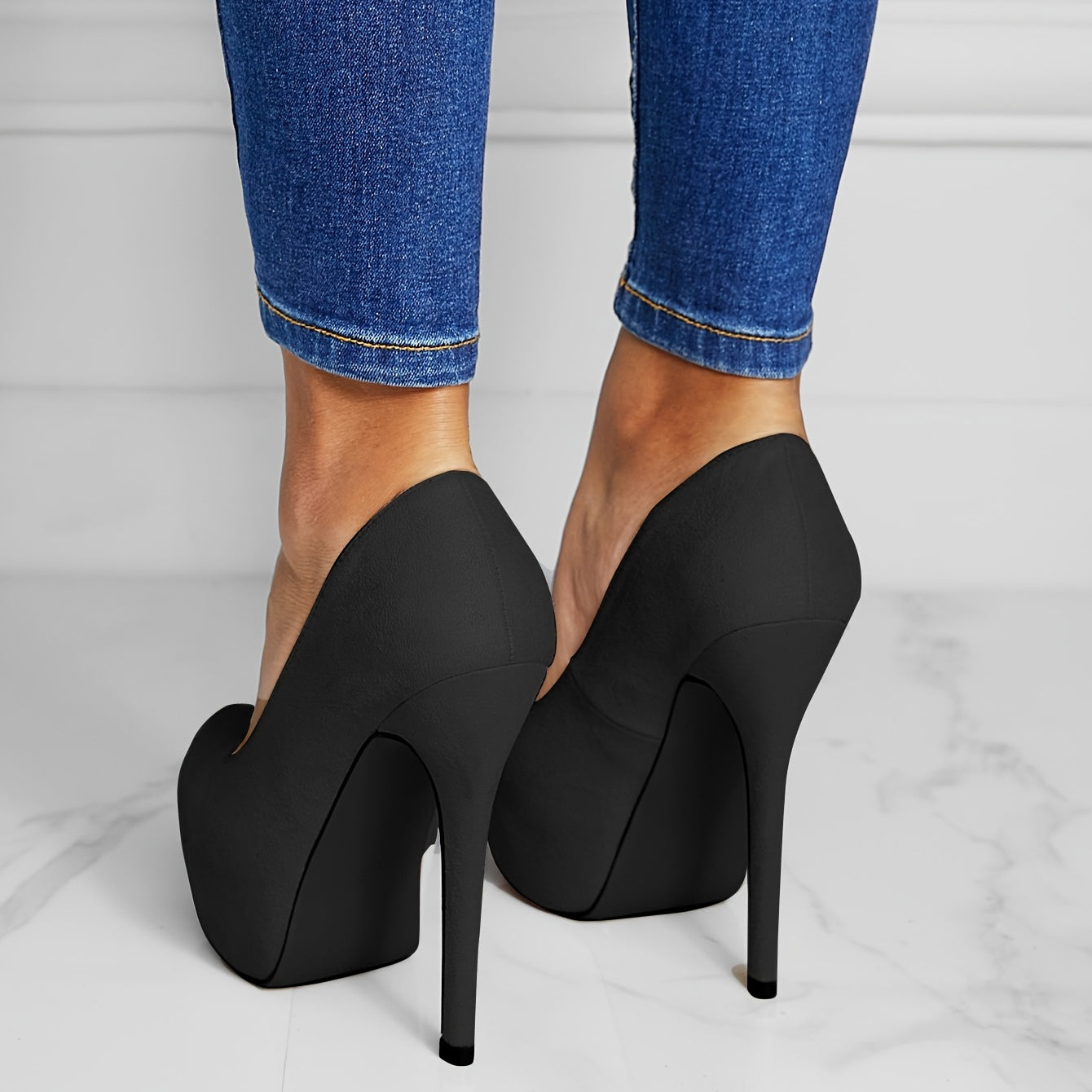 Women's Platform Stiletto Heels Slip On Pumps High Heels