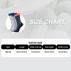 3 Pairs Anchor Pattern Business Long Tube Socks